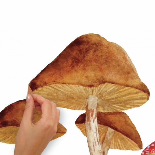 Roommates Muursticker Mushroom junior 83,51 x 127 cm bruin