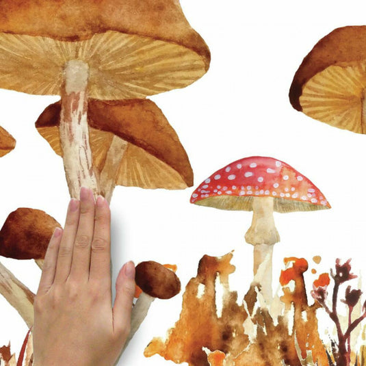 Roommates Muursticker Mushroom junior 83,51 x 127 cm bruin