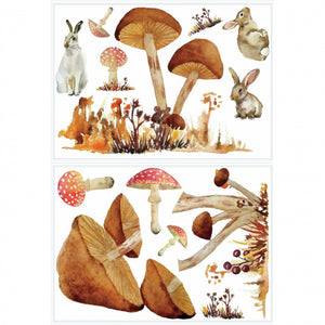Roommates Muursticker Mushroom junior 83,51 x 127 cm bruin