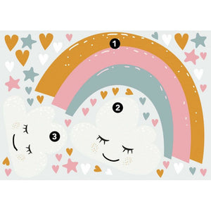 Roommates Muursticker Rainbow Hearts 112 cm vinyl 47-delig