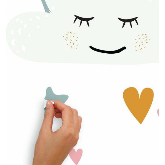 Roommates Muursticker Rainbow Hearts 112 cm vinyl 47-delig