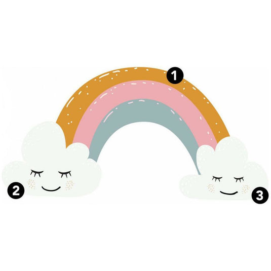 Roommates Muursticker Rainbow Hearts 112 cm vinyl 47-delig