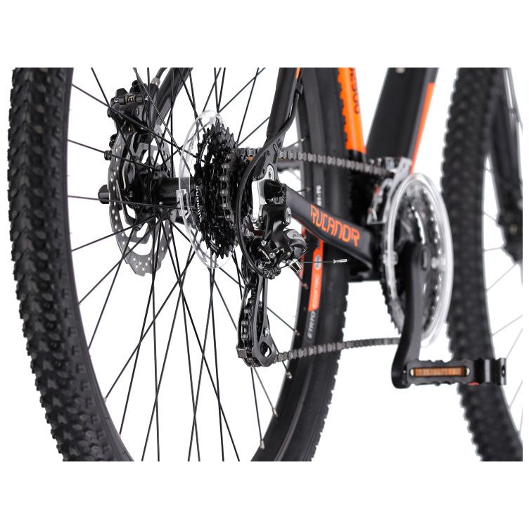 Afbeelding laden in galerijviewer, Rucanor Lux 29 Inch 53 cm Heren 24V Hydraulische schijfrem Zwart Oranje
