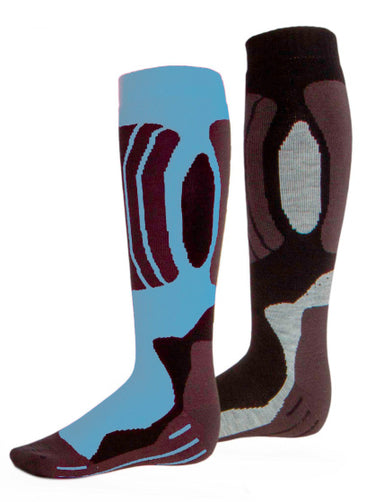 Rucanor Svindal skisokken 2-pack unisex zwart lichtblauw maat 39-42