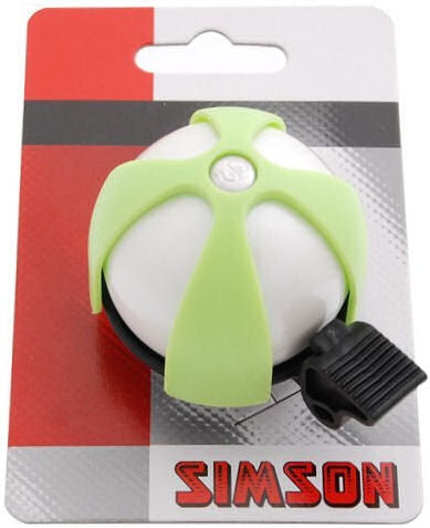 Simson bicycle bell Sport white-lime on card