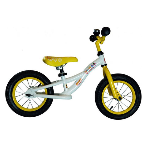 balance bike maya de bij 12 inch junior white / yellow