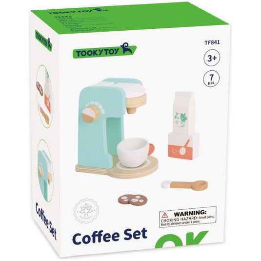 Tooky toy Houten Koffiezetapparaat met Accessoires 7-delig