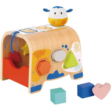 Tooky toy Houten Vormenstoof Koe 12 maanden 9-delig
