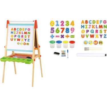 Tooky toy 2 in 1 Educatief Schoolbord magneet- krijtbord 56-delig