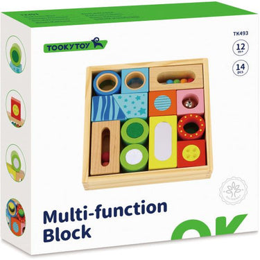 Tooky toy Multifunctionele Houten Blokken 12 maanden 14-delig