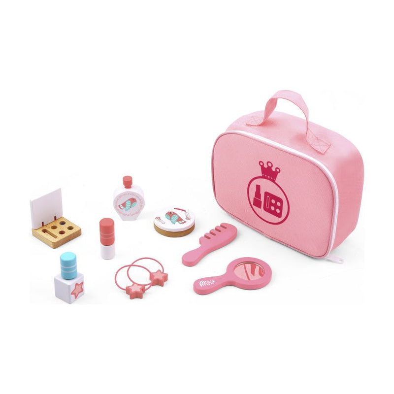 Load image into Gallery viewer, Tooky toy Houten Make-up Speelset Roze 11-delig
