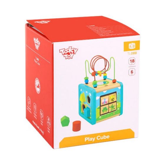 Load image into Gallery viewer, Tooky toy Houten Activiteitenkubus 18 maanden 6-delig
