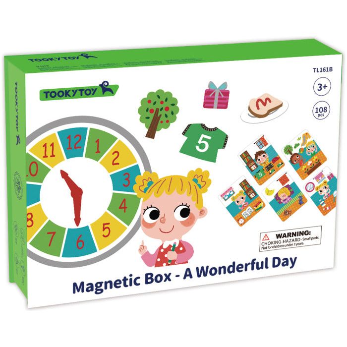 Load image into Gallery viewer, Tooky toy A Wonderful Day Educatief Houten Magneetbord 108-delig
