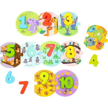 Tooky toy Getallenpuzzel Educatief Houten Speelgoed 20-delig