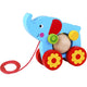 Tooky toy Olifant Houten Trekfiguur 18 maanden Blauw Rood