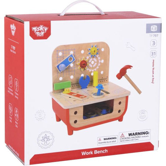 Tooky toy Educatieve Houten Speelgoed Werkbank 31-delig