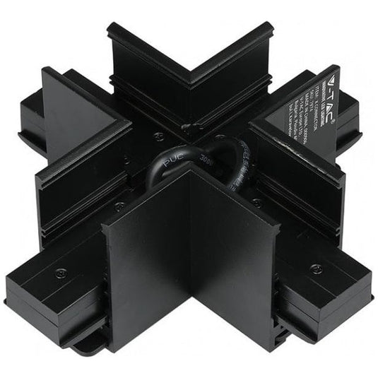 V-tac Kruisconnector magneetrails IP20 staal zwart