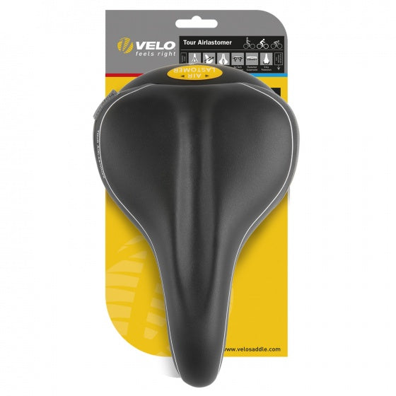 Load image into Gallery viewer, Velo Zadel Tour Airlastomer Zwart
