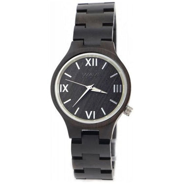 Wave hawaii Horloge Citizen Miyota dames 3,5 cm hout zwart