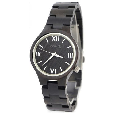 Wave hawaii Horloge Citizen Miyota dames 3,5 cm hout zwart