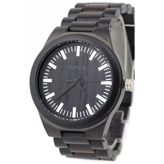 Load image into Gallery viewer, Wave hawaii Horloge Citizen Miyota heren 4,5 cm hout staal zwart
