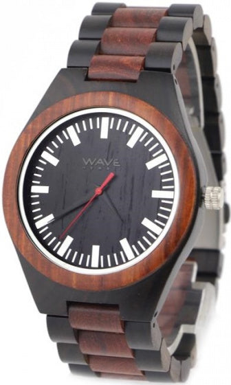 Afbeelding laden in galerijviewer, Wave hawaii Horloge Citizen Miyota heren 4,5 cm hout zwart bruin
