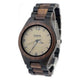 Wave hawaii Horloge Walnut heren 4 cm hout leer bruin