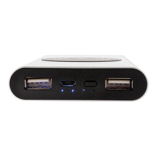 Xd collection Powerbank draadloos 10.000 mAh 12,5 cm alu zilver